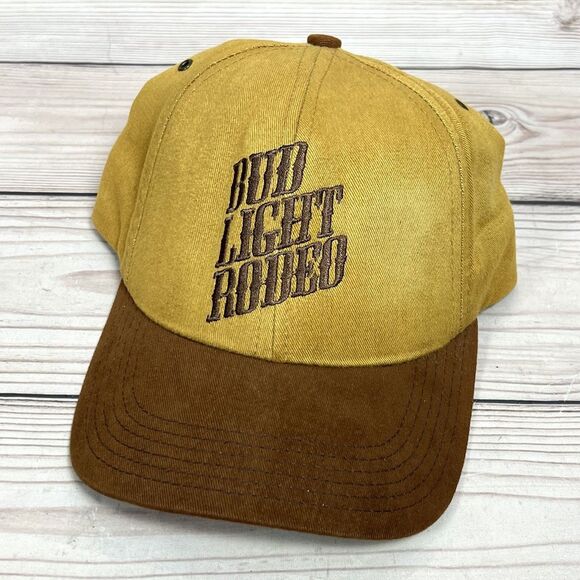 VTG 2000 Bud Light Rodeo Hat Brown Cap Leather Strap Adjustable Made USA - READ - Picture 15 of 15